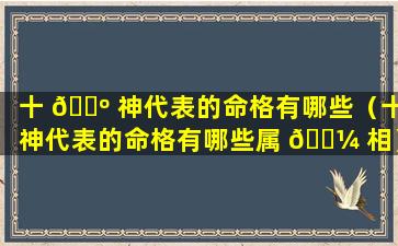 十 🐺 神代表的命格有哪些（十神代表的命格有哪些属 🌼 相）